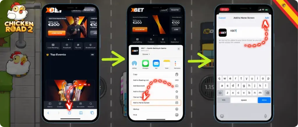 Cómo agregar el casino a la pantalla de inicio para jugar la Chicken Road 2 App